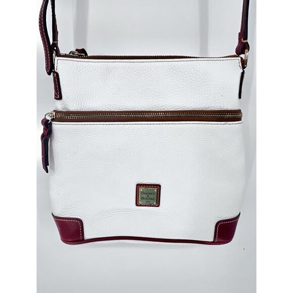 Dooney & Bourke Pebble Leather Crossbody White Handbag Purse Designer Classic - Picture 3 of 16